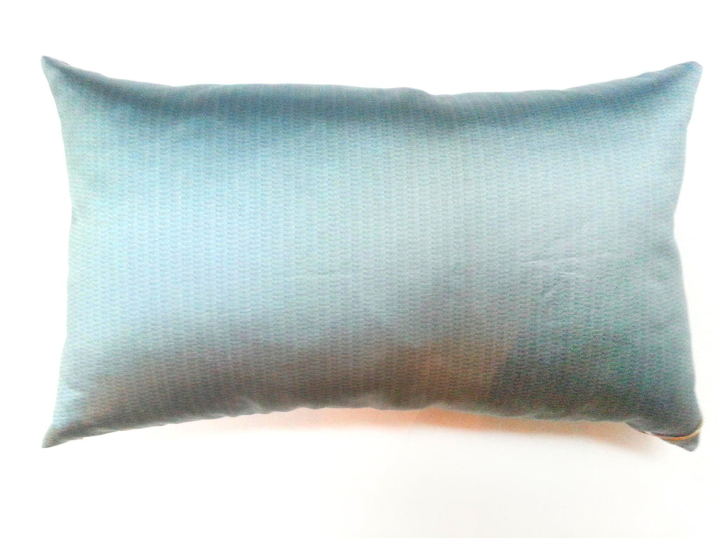 Vintage Blue and Yellow Block Print Pillow