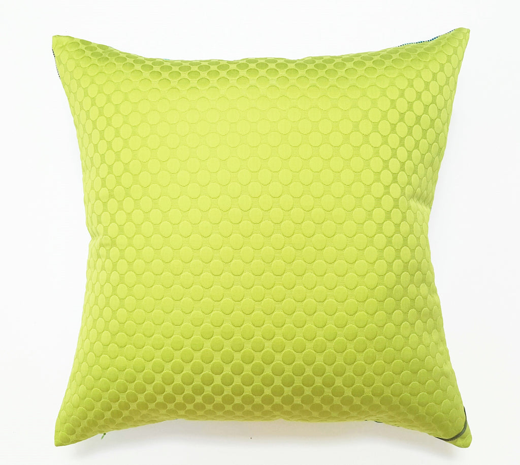 Lime Green, Aqua and Gray Modern Square Pillow