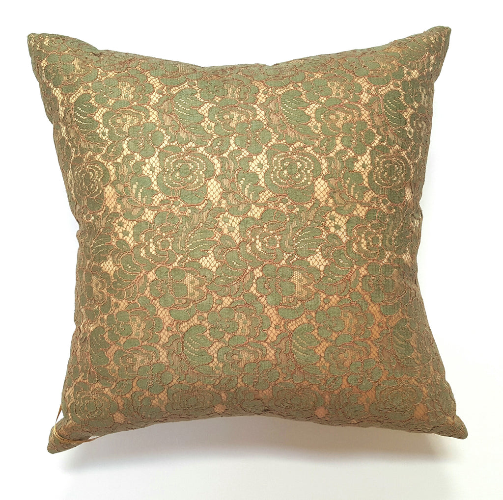 "The Eleanor" Textile Art Pillow with Vintage Brooch