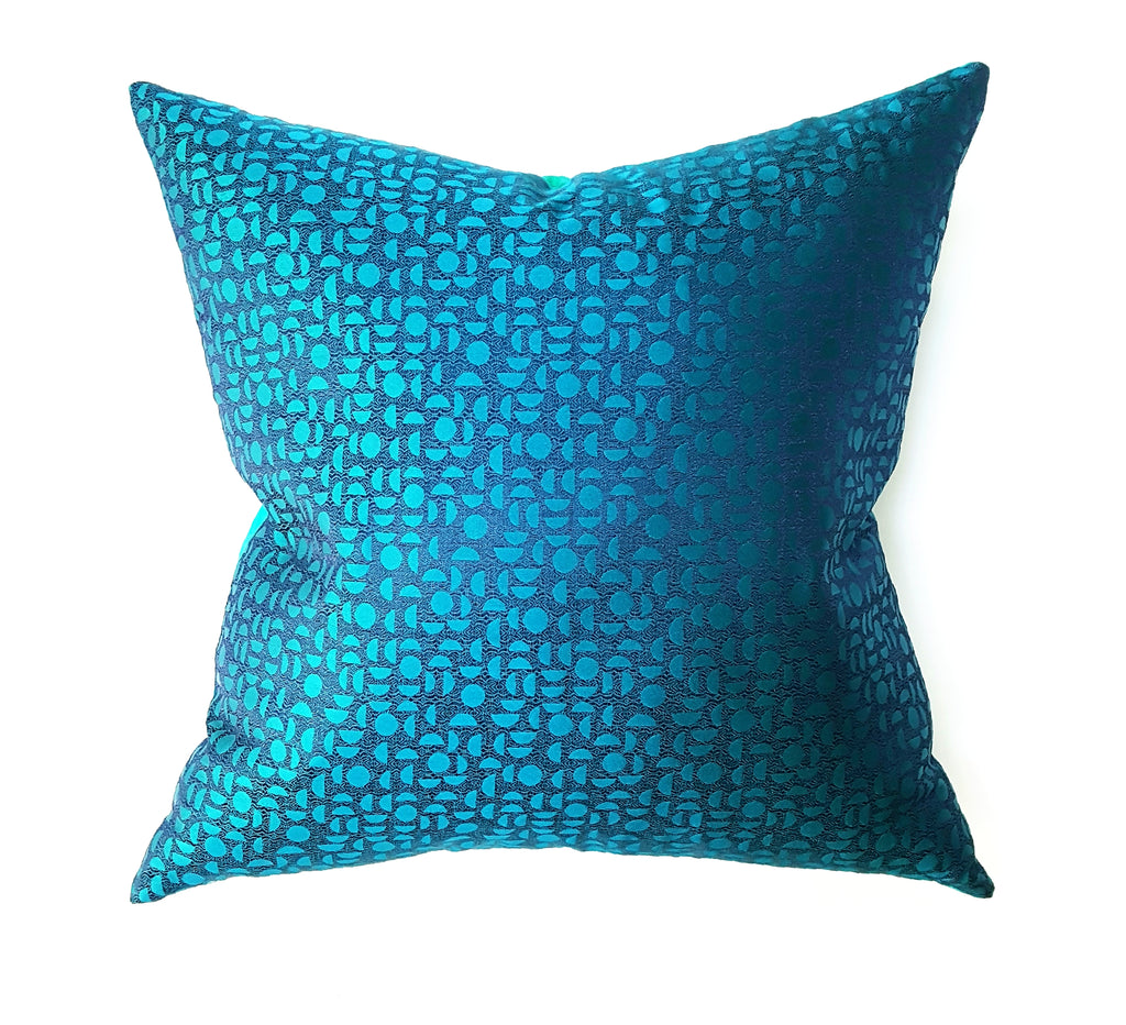 Teal Modern and Vintage  Geometric Pillow