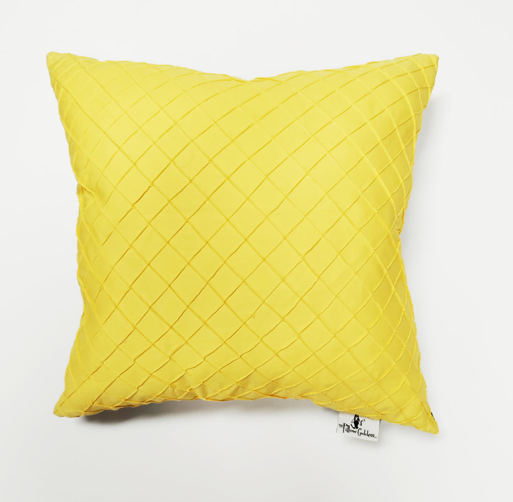 Vintage Yellow Green Block Print Pillow