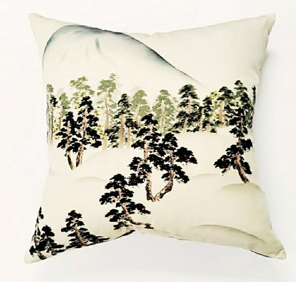 Vintage Forest Watercolor Scarf Pillow