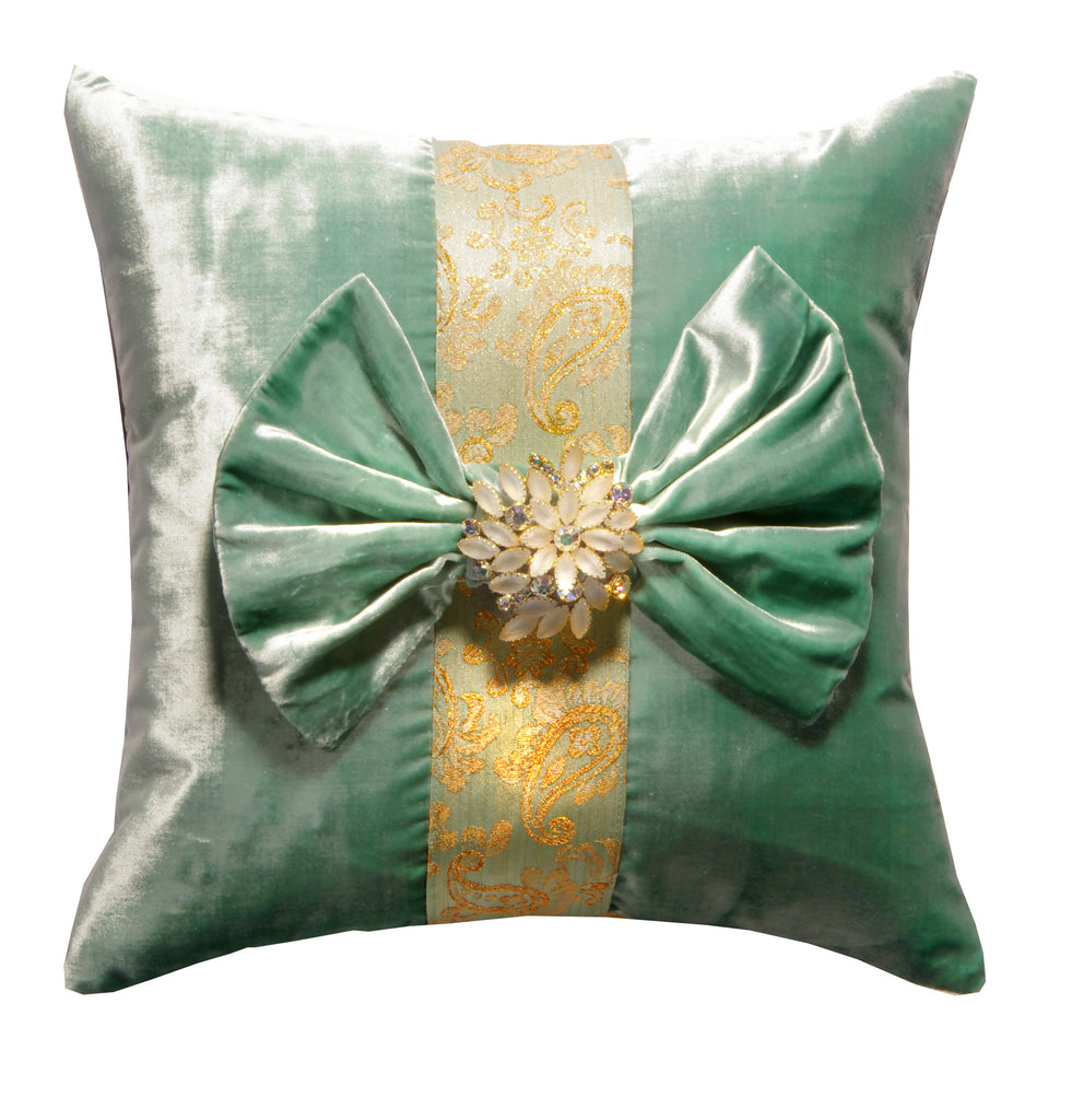 "The Bella" Textile Art Pillow with Vintage Juliana Brooch